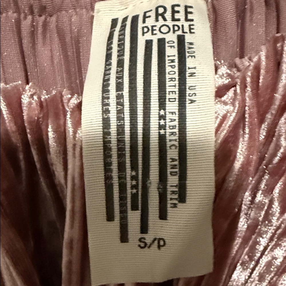 🌸 Free People Off-the-Shoulder Velvet Mini Dress Size S |Mauve | NWT - Picture 3 of 10